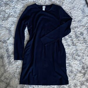 H&M - Elegant Navy Long Sleeve Midi Dress